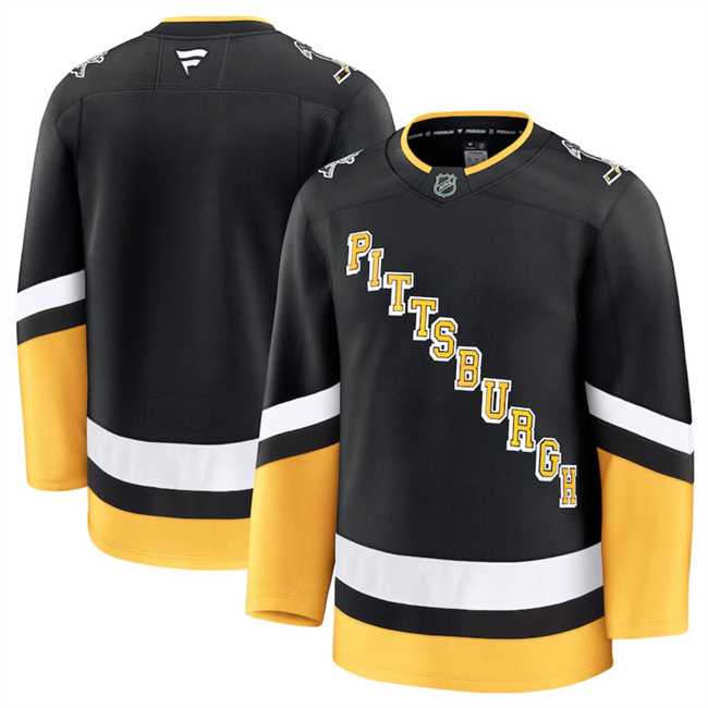 Mens Pittsburgh Penguins Blank Black 2024-25 Alternate Stitched Hockey Jersey Dzhi